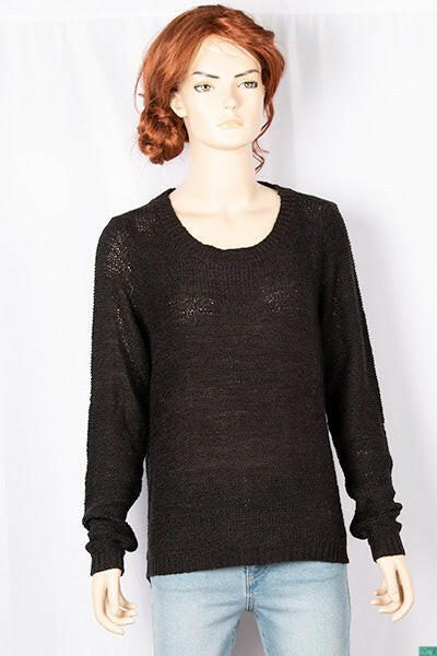 Ladies full sleeve casual fit round neck soft chunky sweater.
