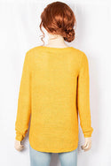 Ladies full sleeve casual fit V neck soft chunky sweater.