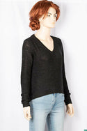 Ladies full sleeve casual fit V neck soft chunky sweater.