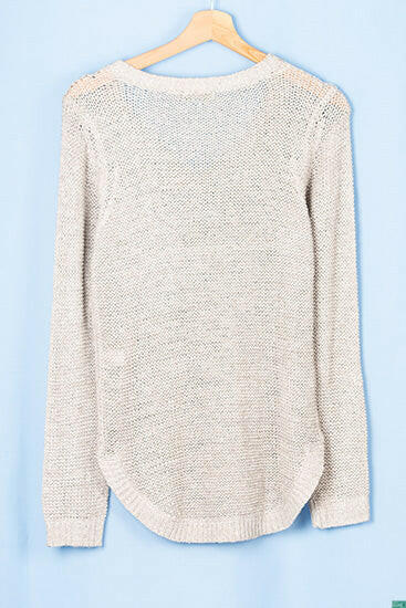Ladies full sleeve casual fit V neck soft chunky sweater.