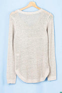 Ladies full sleeve casual fit V neck soft chunky sweater.