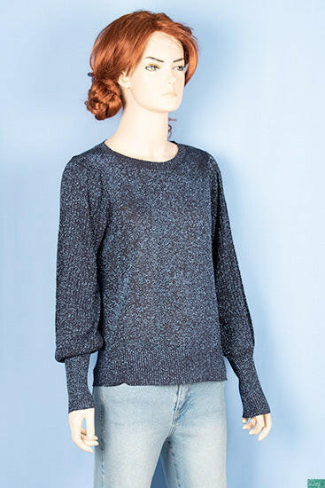 Ladies baggy full sleeve round neck Casual fit glittery light knitwear