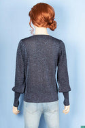 Ladies baggy full sleeve round neck Casual fit glittery light knitwear