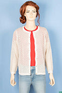 Ladies Crew neck full sleeve ladies’ soft silk glittery light net Cardigan.