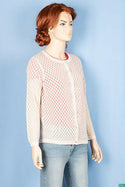 Ladies Crew neck full sleeve ladies’ soft silk glittery light net Cardigan.