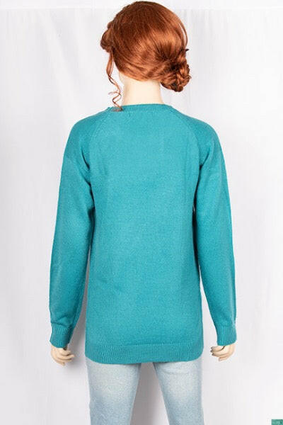 Ladies full sleeve round neck Casual fit long sweater.