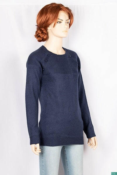 Ladies full sleeve round neck Casual fit long sweater.