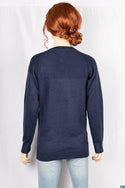 Ladies full sleeve round neck Casual fit long sweater.