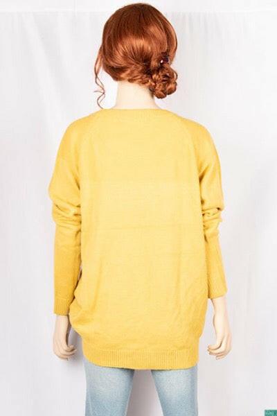 Ladies full sleeve round neck Casual fit long sweater.