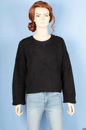 Ladies full sleeve ace design neck baggy Loose fit sweater.