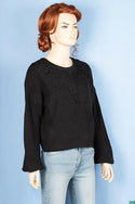 Ladies full sleeve ace design neck baggy Loose fit sweater.