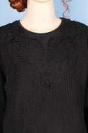 Ladies full sleeve ace design neck baggy Loose fit sweater.