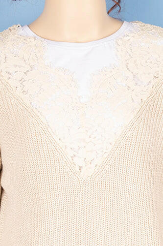 Ladies full sleeve ace design neck baggy Loose fit sweater.