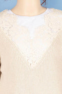 Ladies full sleeve ace design neck baggy Loose fit sweater.