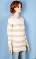 Ladies full sleeve V neck casual fit knitwear in Off white & Beige shades.