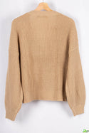 Ladies loose fit full sleeve V neck cardigan