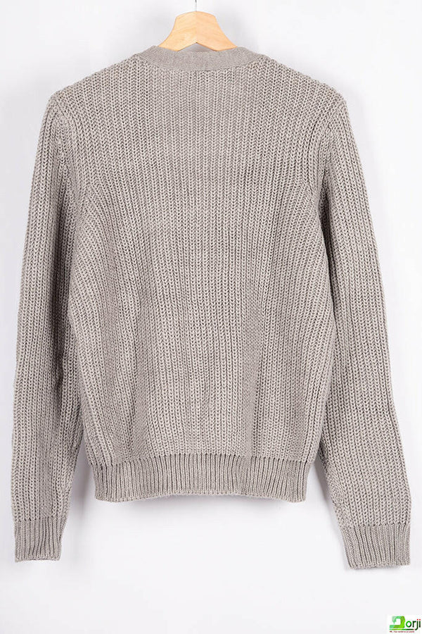 Ladies loose fit full sleeve V neck cardigan