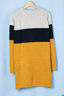 Ladies full sleeve casual fit round neck shaded long sweater.