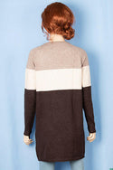 Ladies full sleeve casual fit round neck shaded long sweater.