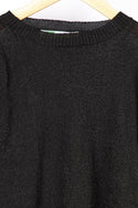 Ladies Light net designed fluffy Raglan full sleeve Soft Sweater in Black. A beautiful soft silk net sweater with 65% cotton & 35% polyester.