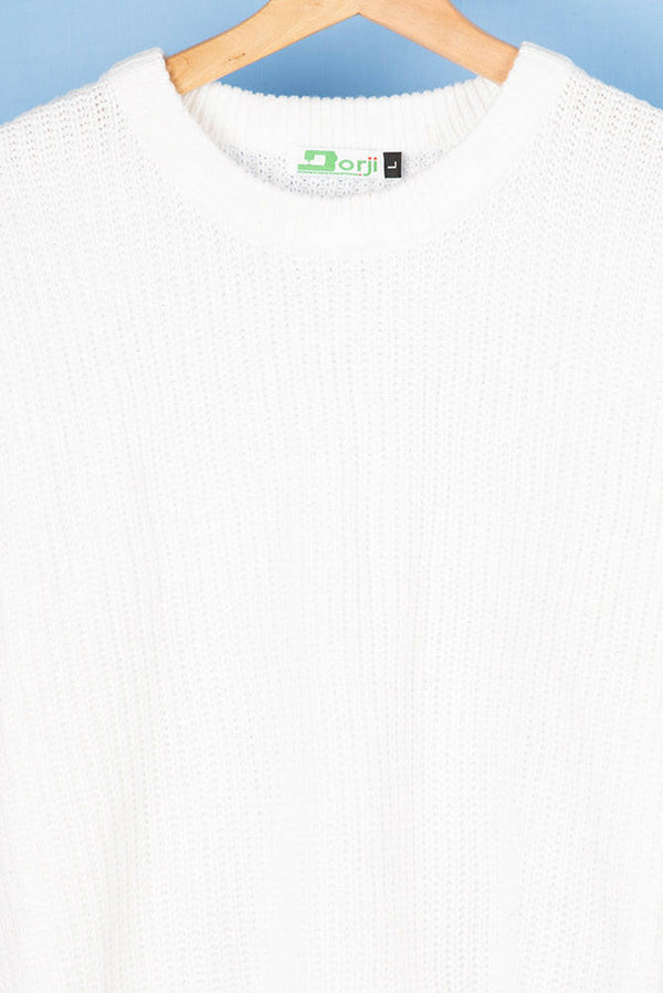 Ladies full sleeve loose fit round neck Chunky knit Sweater in various colours. A nice sweater with 65% cotton & 35% polyester.