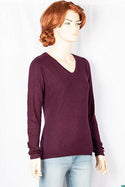 Ladies full sleeve casual fit V neck knitwear.