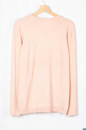 Ladies full sleeve casual fit V neck knitwear.