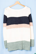 Ladies full sleeve round neck loose fit baggy style soft chunky sweater.