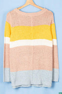 Ladies full sleeve round neck loose fit baggy style soft chunky sweater.