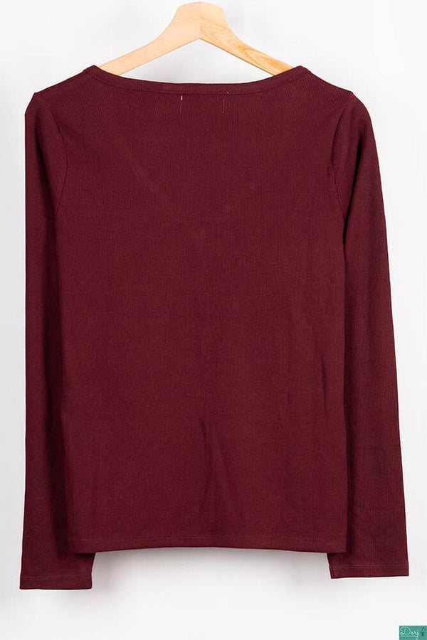 Ladies full sleeve casual fit V neck with small buttons tops in Various colours.
