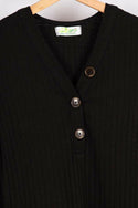 Ladies full sleeve casual fit V neck with big buttons tops