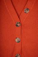V neck full sleeve ladies’ light soft sweater with button