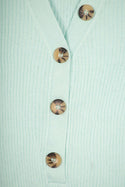 V neck full sleeve ladies’ light soft sweater with button
