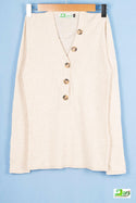 V neck full sleeve ladies’ light soft sweater with button