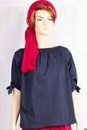 Ladies frilled neck design stylish 3/4 sleeve casual fit tops