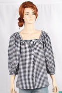 Ladies baggy 3/4 sleeve loose fit tops with square neck