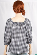 Ladies baggy 3/4 sleeve loose fit tops with square neck