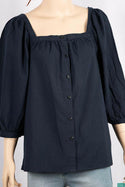 Ladies baggy 3/4 sleeve loose fit tops with square neck