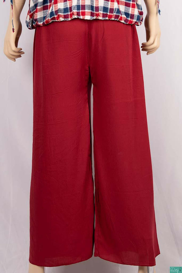 Ladies casual fit Wide Leg Long Palazzo Pants.