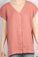 Ladies sleeveless V neck loose fit regular use tops.