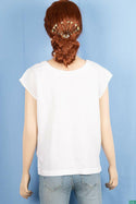 Ladies sleeveless V neck loose fit regular use tops.