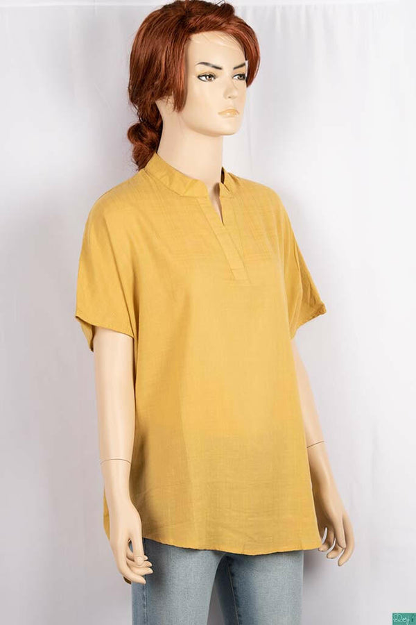 Ladies sleeveless high cuffed V neck loose fit plus size tops.