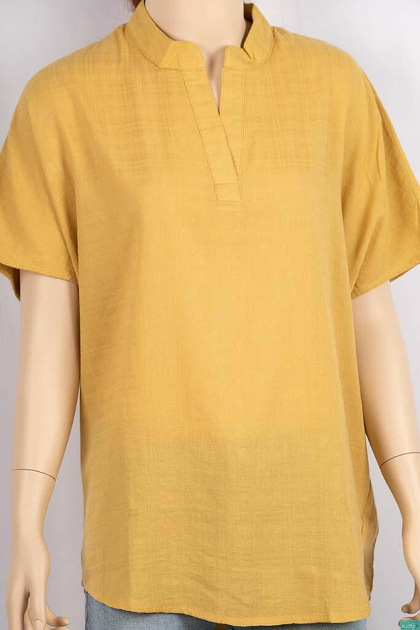 Ladies sleeveless high cuffed V neck loose fit plus size tops.