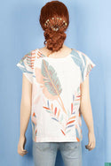 Ladies sleeveless V neck button casual fit blouse tops.