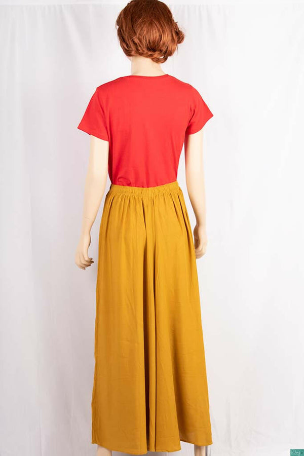 Ladies casual fit Long wide legged Palazzo Pants Trousers with elasticated waist.