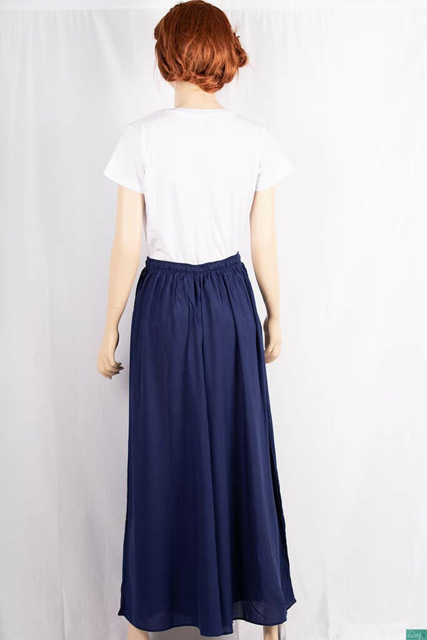 Ladies casual fit Long wide legged Palazzo Pants Trousers with elasticated waist.