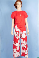 Ladies casual fit Long printed Palazzo Trousers.