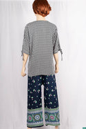 Ladies casual fit Long printed Palazzo Trousers.