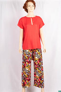 Ladies casual fit Long printed Palazzo Trousers.