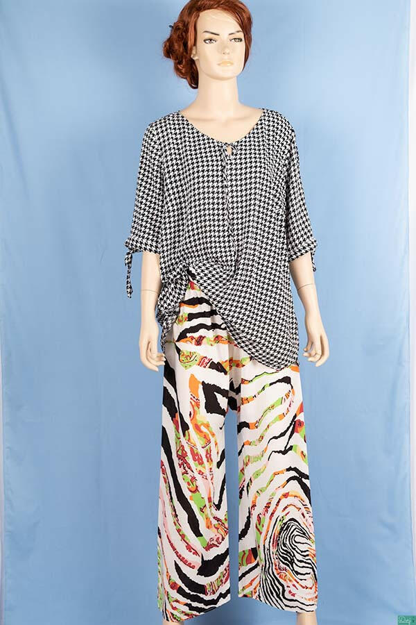 Ladies casual fit Long printed Palazzo Trousers.